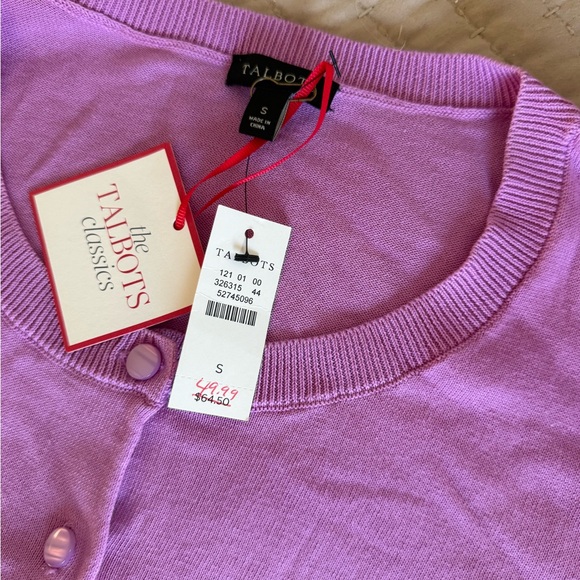 Talbots Purple Button-Up Cardigan - Picture 3 of 4